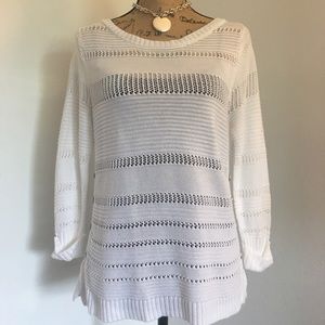 New York & Company Co White Knit Style Sweater